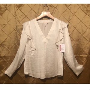 Rebecca Taylor 100% Silk Ruffle Top